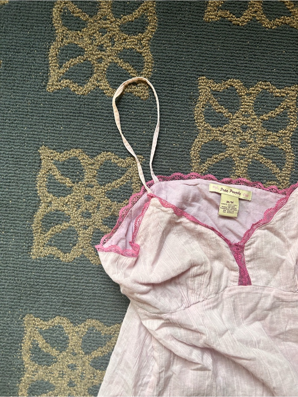 Free People Pale Pink Lace-Trim Slip Dress - Picture 8 of 11